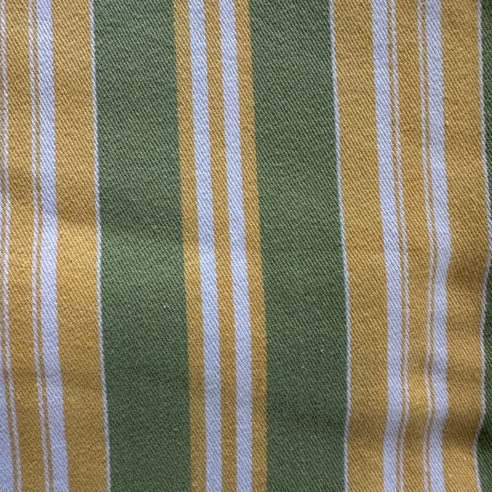 Traditions by Pamela Kline | Green & Yellow Striped Shower Curtain